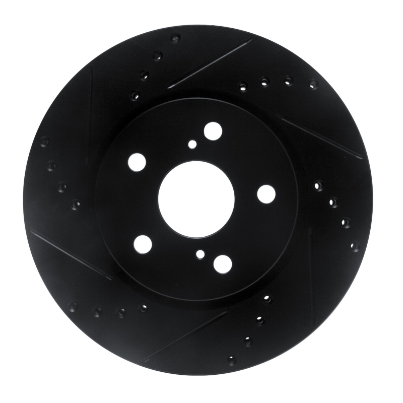 Toyota C-HR Brake Rotor (1) - Front Left - R1 Concepts - Drilled & Slotted - Black - `18-`22